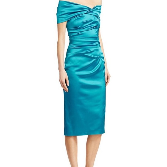 Talbot Runhof Satin Duchess Cocktail Dress - Picture 2 of 16